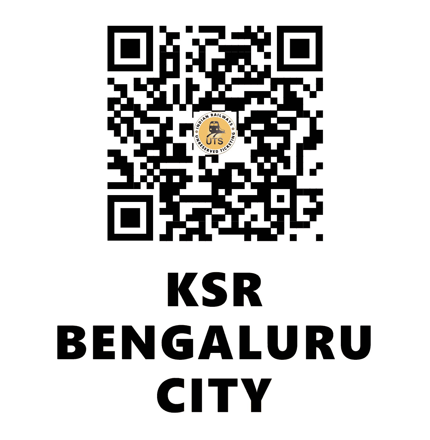 UTS QR Code for KSR Bengaluru City - SBC